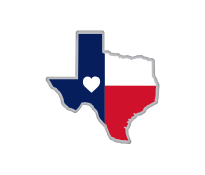 Texas Flag Map w/ Heart - D-TFMH