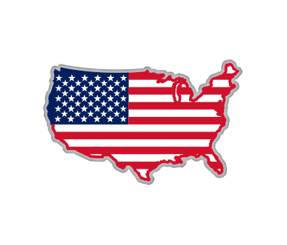 USA Flag Map - D-USFM